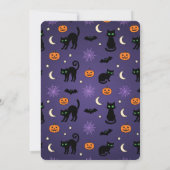 黒猫のかぼちゃ 紫のハロウィンパーティー  招待状 (裏面)