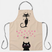 黒猫のかわいいキッチンラブエプロン エプロン (正面)