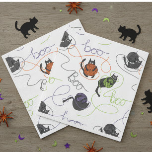 黒猫のかわいいハロウィンパーティー スタンダードランチョンナプキン