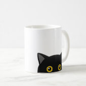 黒猫のぞきコーヒーマグ コーヒーマグカップ (正面右)