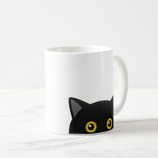黒猫のぞきコーヒーマグ コーヒーマグカップ (正面右)