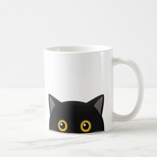 黒猫のぞきコーヒーマグ コーヒーマグカップ (右)