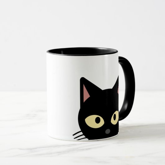 黒猫のぞきコーヒーマグ マグカップ (正面右)