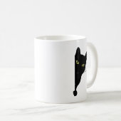 黒猫のぞき込み コーヒーマグカップ (正面右)