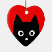 黒猫のぞき |かわいい子猫恋人の休日 セラミックオーナメント (右)