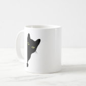 黒猫のぞき コーヒーマグカップ (正面左)