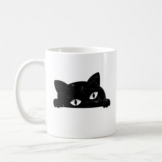 黒猫のぞき コーヒーマグカップ (左)