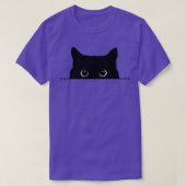 黒猫のぞき Tシャツ (デザイン正面)
