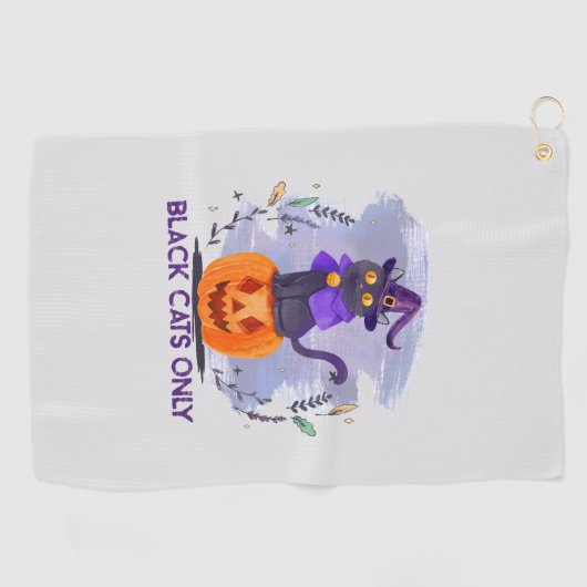 黒猫のみ ゴルフタオル (横)