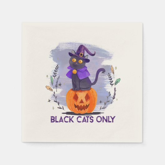 黒猫のみ スタンダードカクテルナプキン (正面)
