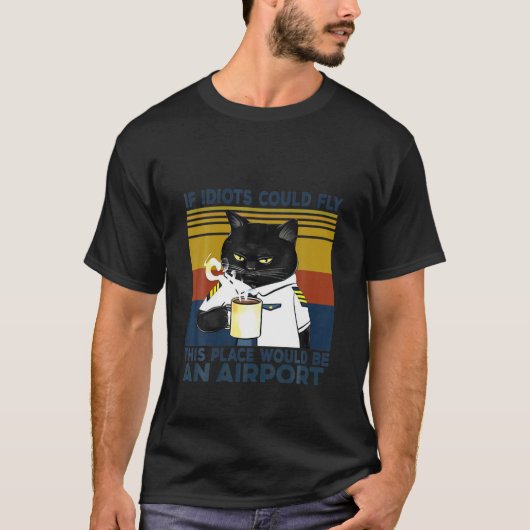 黒猫のもしバカが飛べるはずだった。 Tシャツ (正面)