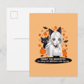 黒猫のアニメ女性。 シーズンポストカード (正面/裏面)