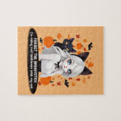 黒猫のアニメ女性。 ジグソーパズル (横)