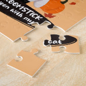 黒猫のアニメ女性。 ジグソーパズル (側面)