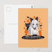 黒猫のアニメ女性。 ポストカード (正面/裏面)