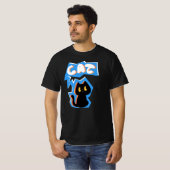 黒猫のイラスト Tシャツ (正面フル)