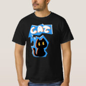 黒猫のイラスト Tシャツ (正面)