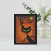 黒猫のインの郵便はがき ポストカード (スタンド正面)