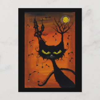 黒猫のインの郵便はがき ポストカード