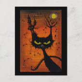 黒猫のインの郵便はがき ポストカード (正面)