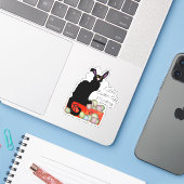 黒猫のイースターウサギの耳 シール (ノートパソコンとiPhone)
