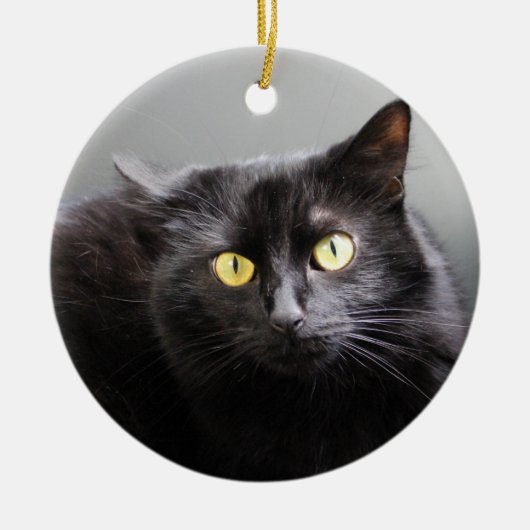 黒猫のオーナメント セラミックオーナメント (正面)