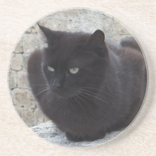 黒猫のカスタムのコースター コースター (正面)