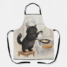黒猫のキッチンエプロン エプロン