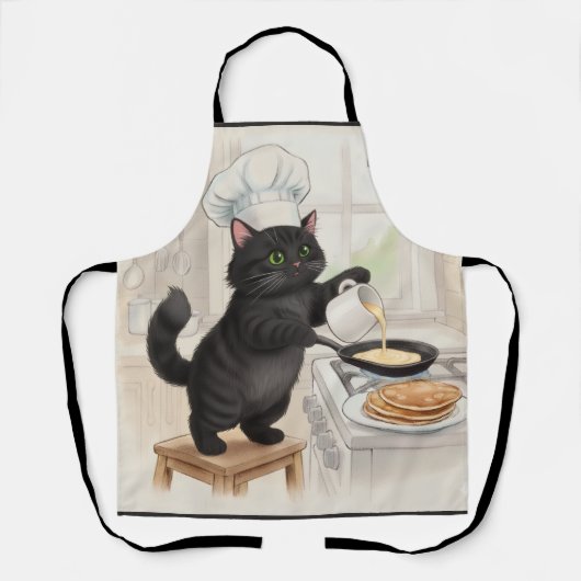 黒猫のキッチンエプロン エプロン (正面)