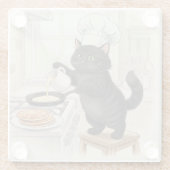 黒猫のキッチン ブラックキャット グラス コースター (裏面)