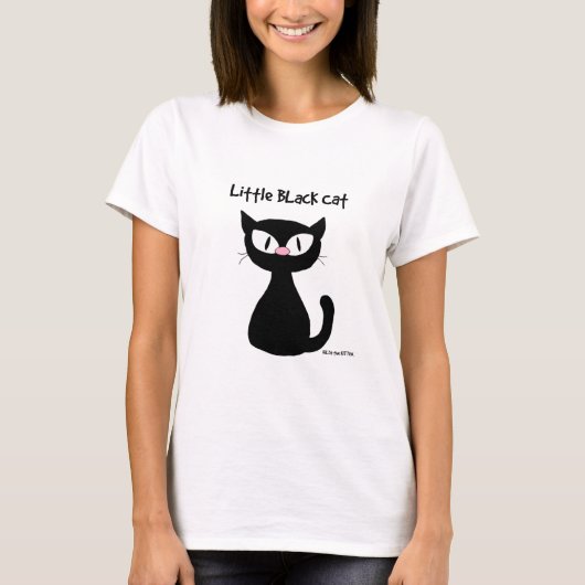 黒猫のキャラクター Tシャツ (正面)