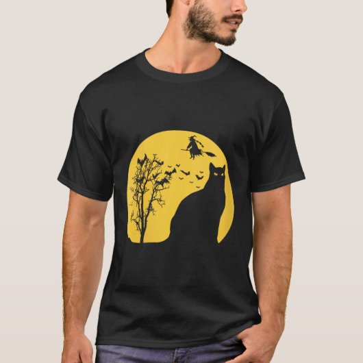 黒猫のキャンディーのVネックの女性のハロウィン Tシャツ (正面)