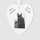 黒猫のクリスマスのオーナメント オーナメント (正面)