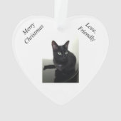 黒猫のクリスマスのオーナメント オーナメント (裏面)
