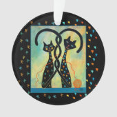 黒猫のクリスマスのオーナメント オーナメント (正面)