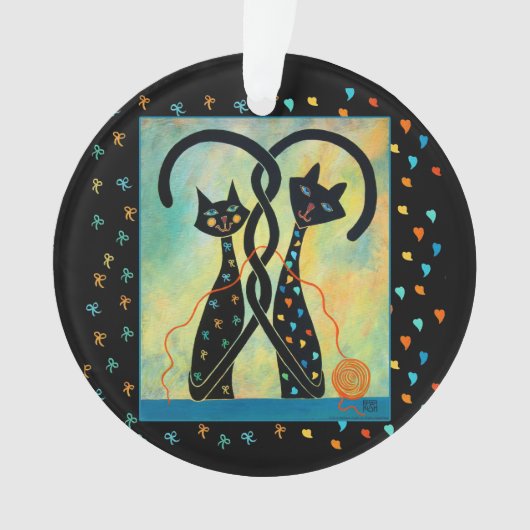 黒猫のクリスマスのオーナメント オーナメント (正面)
