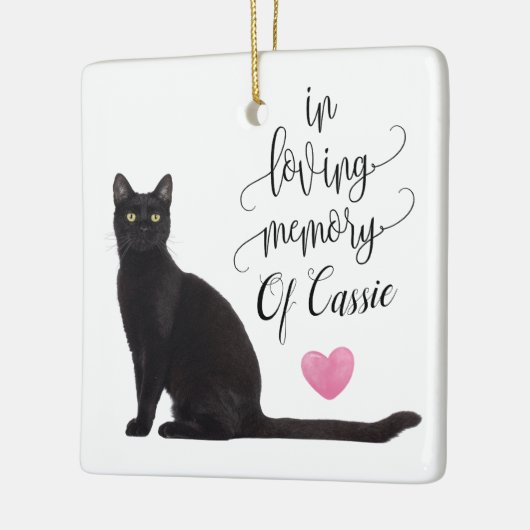 黒猫のクリスマスの飾り セラミックオーナメント (左)