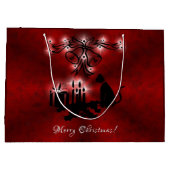 黒猫のクリスマスアートデコ ラージペーパーバッグ (裏面)