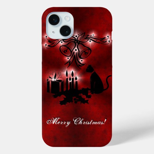 黒猫のクリスマスアートデコ Case-Mate iPhoneケース (裏面)