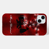 黒猫のクリスマスアートデコ Case-Mate iPhoneケース (裏面 (横))