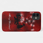黒猫のクリスマスアートデコ Case-Mate iPhoneケース (裏面(横))