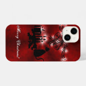 黒猫のクリスマスアートデコ iPhoneケース (裏面横)