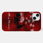 黒猫のクリスマスアートデコ iPhoneケース (裏面横)