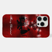 黒猫のクリスマスアートデコ iPhoneケース (裏面横)