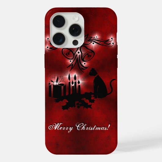 黒猫のクリスマスアートデコ iPhoneケース (裏面)