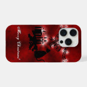 黒猫のクリスマスアートデコ iPhoneケース (裏面横)