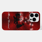 黒猫のクリスマスアートデコ iPhoneケース (裏面横)