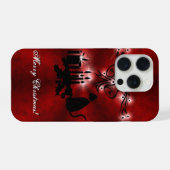 黒猫のクリスマスアートデコ iPhoneケース (裏面横)