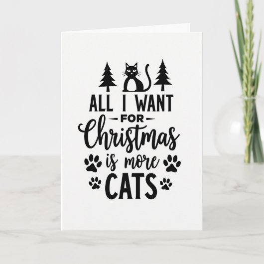 黒猫のクリスマスツリーカード カード (正面)