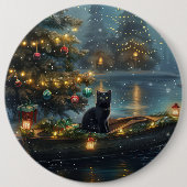 黒猫のクリスマスフェスティブヴォヤージュ 缶バッジ (正面)
